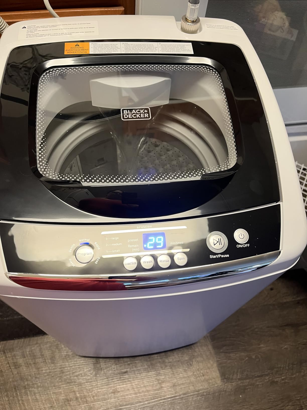 BLACK+DECKER Small Portable Washer, Washing Machine for Household Use, Portable Washer 1.7 cu.Ft with 8 Cycles, Transparent Lid & LED Display Customer Review BLACK+DECKER Small Portable Washer, Washing Machine for Household Use, Portable Washer 1.7 cu.Ft with 8 Cycles, Transparent Lid & LED Display - Customer Photo 2