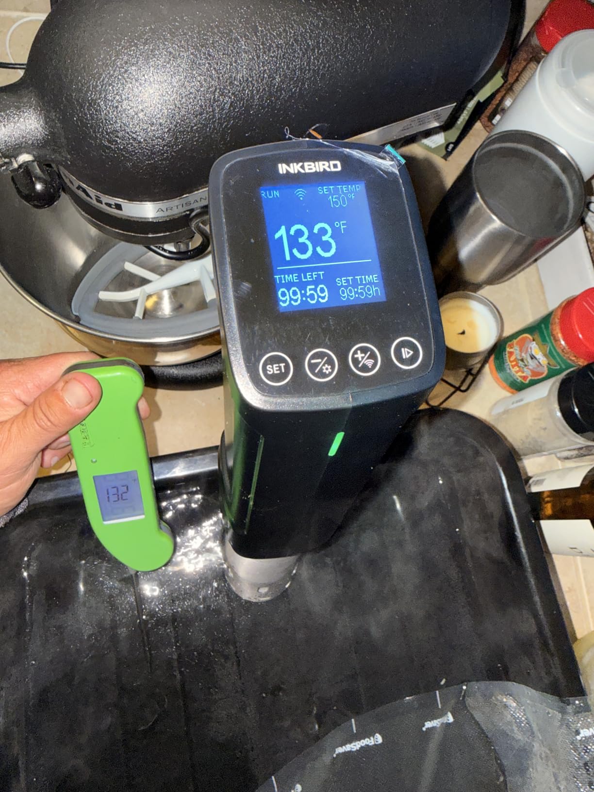 INKBIRD WIFI Sous Vide Cooker ISV-100W, 1000 Watts Sous Vide Machine Immersion Circulator with 14 Preset Recipes on APP & Calibration Function, Thermal Immersion, Fast-Heating with Timer customer photo 1