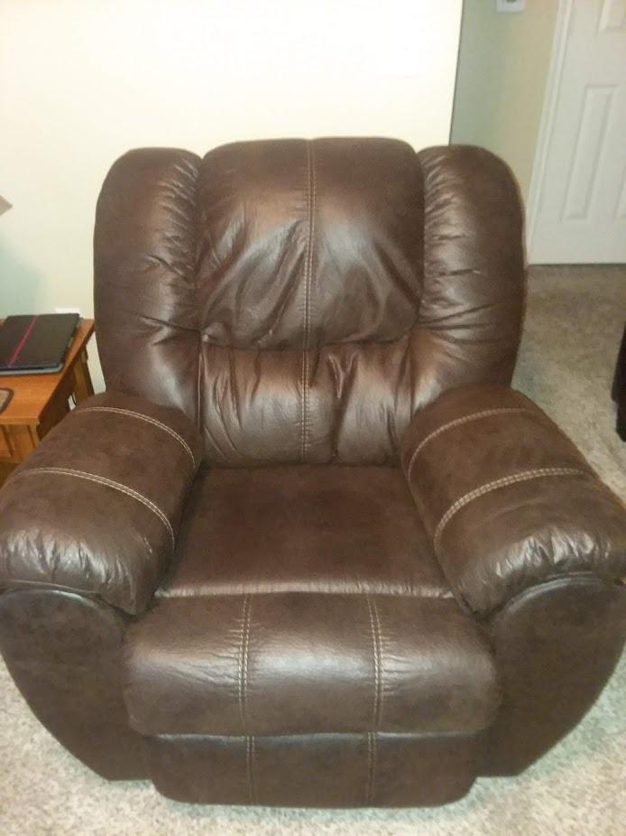 McGann Faux Leather Oversized Manual Rocker Recliner, Light Brown Customer Review McGann Faux Leather Oversized Manual Rocker Recliner, Light Brown - Customer Photo 1