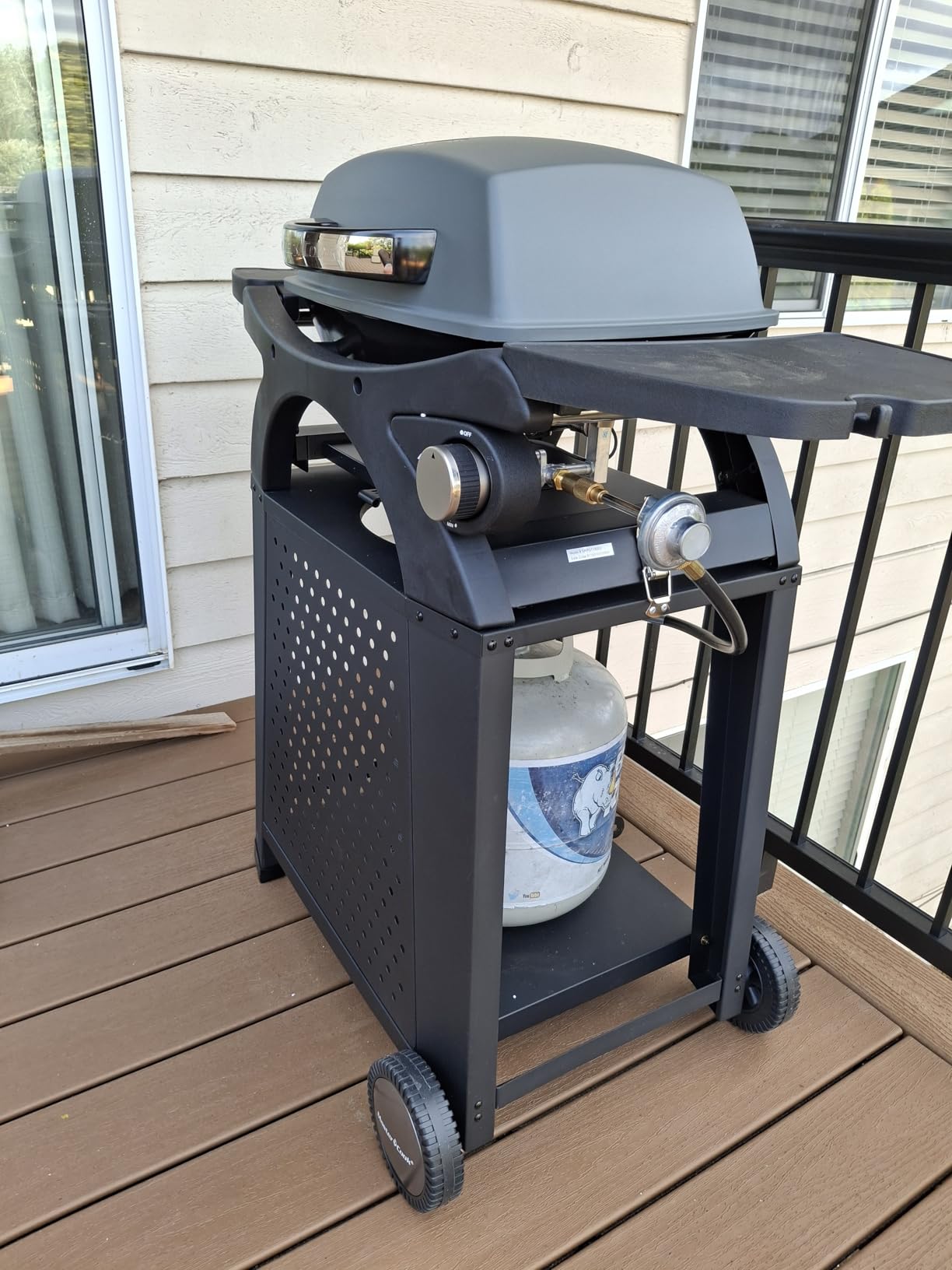 MASTER COOK 3 Burner BBQ Propane Gas Grill, 472 Sq. In. Cooking Area, 30,000 BTU Stainless Steel Barbecue Grill with Two Foldable Shelves for Outdoor Patio, Backyard customer photo 2