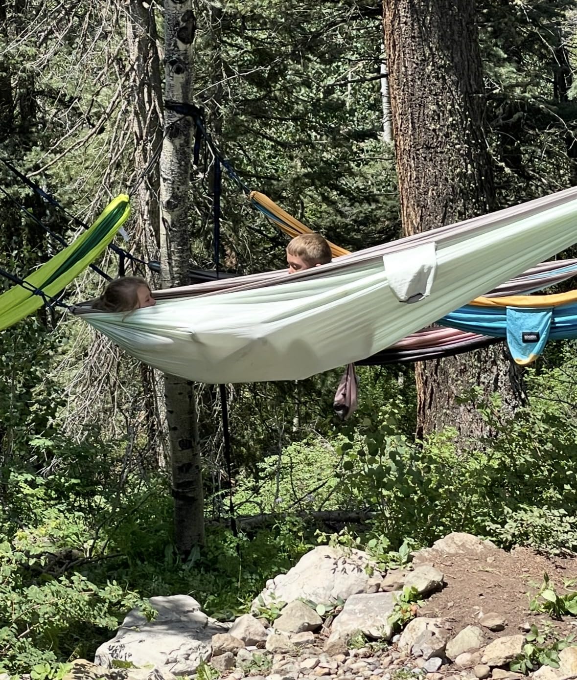 Kootek Camping Hammock, Portable Hammocks with Tree Straps & Attached Carry Bag, Camping Essentials Gear, Perfect for Outside Indoor Hiking Beach Backpack Travel Customer Review Kootek Camping Hammock, Portable Hammocks with Tree Straps & Attached Carry Bag, Camping Essentials Gear, Perfect for Outside Indoor Hiking Beach Backpack Travel - Customer Photo 2
