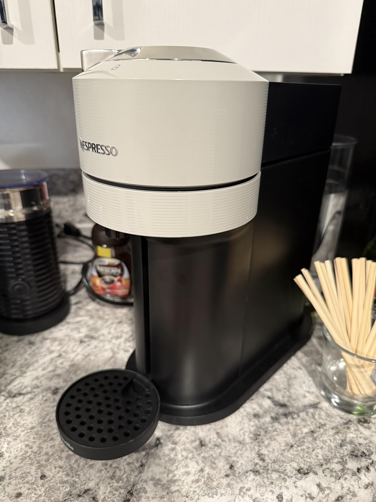 Nespresso Vertuo Next Coffee and Espresso Maker by Breville, with Aeroccino Milk Frother, Light Grey - Customer Photo 1