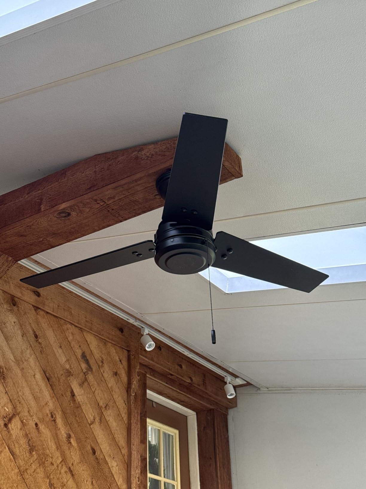 Hunter 44 inch Outdoor or Indoor Ceiling Fan No Light - Black Ceiling Fan without Light, For Patio, Porch, Garage, or Living Room, Standard Mount, 3 Blades, Pull Chain - Cassius 50260, Matte Black - Customer Photo 1