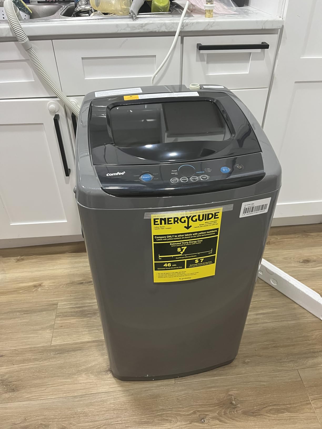 COMFEE' 1.6 Cu.ft Portable Washing Machine, 11lbs Capacity Fully Automatic Compact Washer with Wheels, 6 Wash Programs Laundry Drain Pump, Ideal for Apartments, RV, Camping, Magnetic Gray Customer Review COMFEE' 1.6 Cu.ft Portable Washing Machine, 11lbs Capacity Fully Automatic Compact Washer with Wheels, 6 Wash Programs Laundry Drain Pump, Ideal for Apartments, RV, Camping, Magnetic Gray - Customer Photo 4