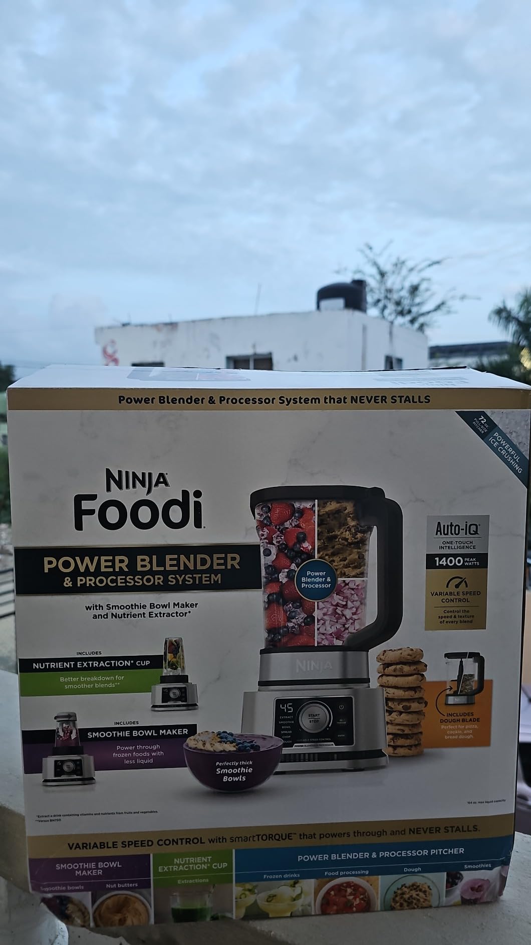 Ninja Blender For Kitchen | Food Processor Combo System | Smoothie Maker & Nutrient Extractor | 6 Functions for Bowls, Spreads, Dough, Shakes | 72-oz. Pitcher & To-Go Cups | Silver | SS351 - Customer Photo 1