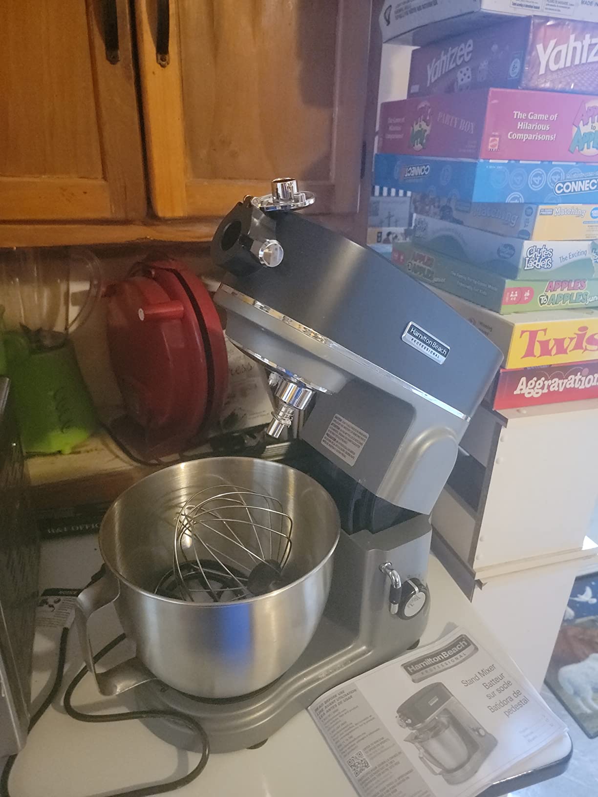Hamilton Beach Professional All-Metal Stand Mixer with Specialty Attachment Hub, 5 Quart Bowl, 12 Speeds, Includes Flat Beater, Dough Hook, Whisk (63240) Customer Review Hamilton Beach Professional All-Metal Stand Mixer with Specialty Attachment Hub, 5 Quart Bowl, 12 Speeds, Includes Flat Beater, Dough Hook, Whisk (63240) - Customer Photo 1