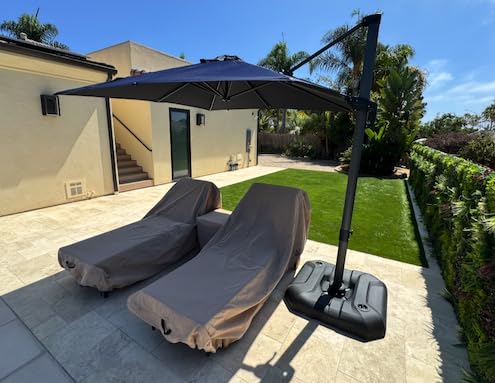 PURPLE LEAF 9' X 11.5' Patio Umbrella Outdoor Cantilever Rectangle Umbrella Aluminum Offset Umbrella with 360-degree Rotation for Garden Deck Pool Patio, Grey customer photo 2