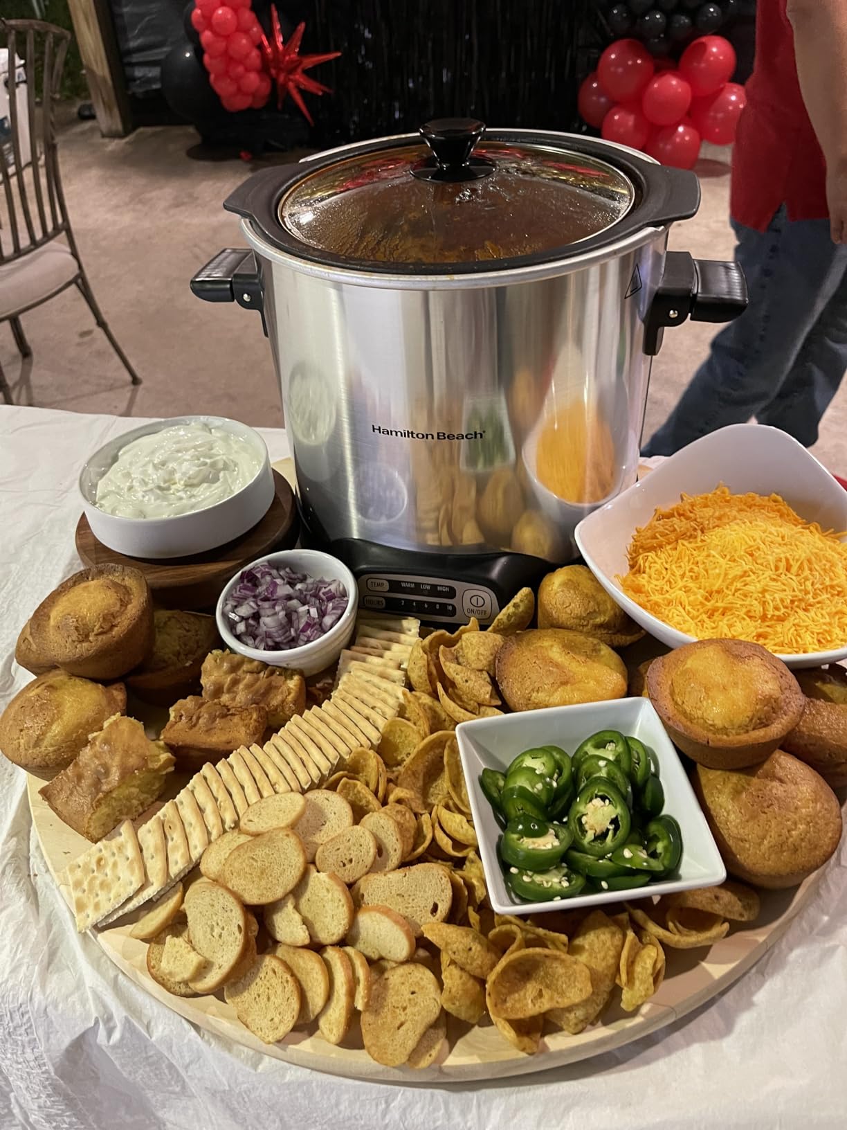 Hamilton Beach Sear & Cook Stock Pot Slow Cooker with Stovetop Safe Crock, Large 10 Quart Capacity, Programmable, Silver (33196) - Customer Photo 1