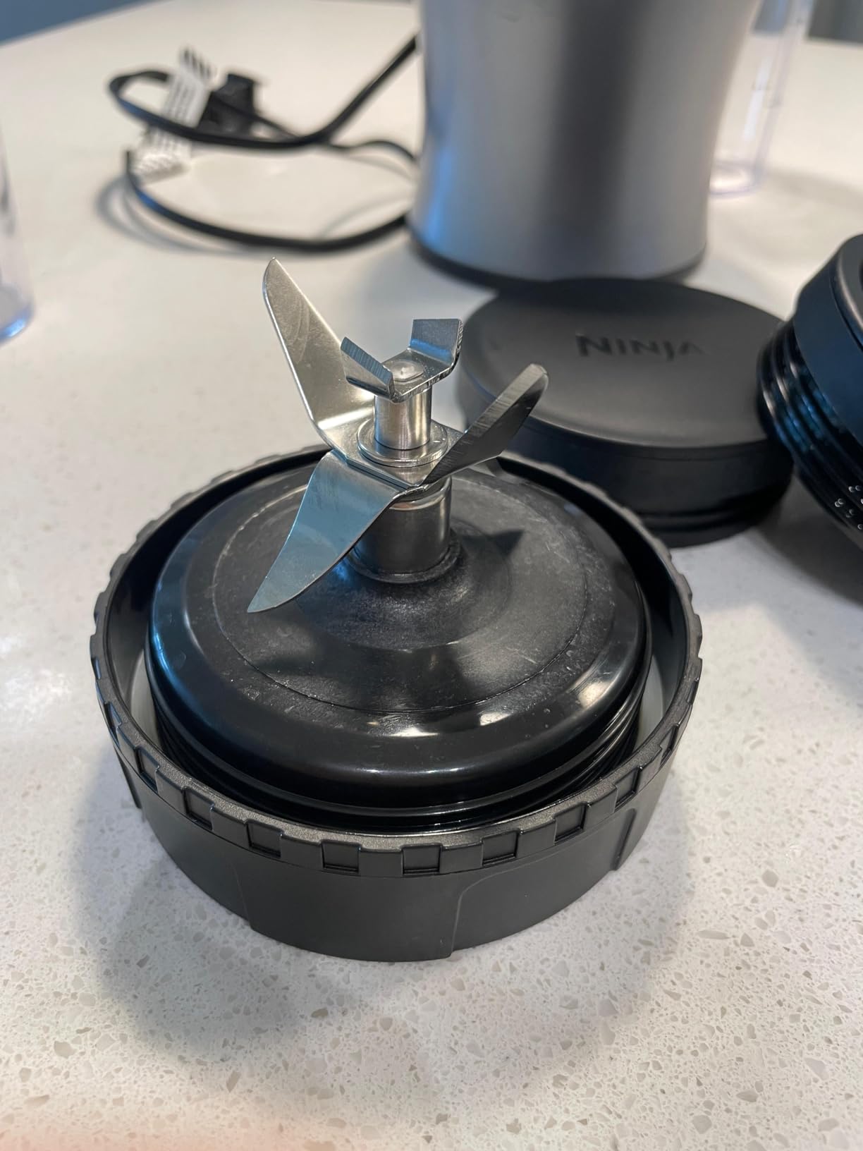 Ninja Nutri Pro Blender | Single Serve | For Smoothies, Salsa, Shakes and Frozen Drinks | Includes 2 Smoothie Cups & Lids | Crushes Ice, Fruit & Veggies | Silver | BN401 - Customer Photo 2