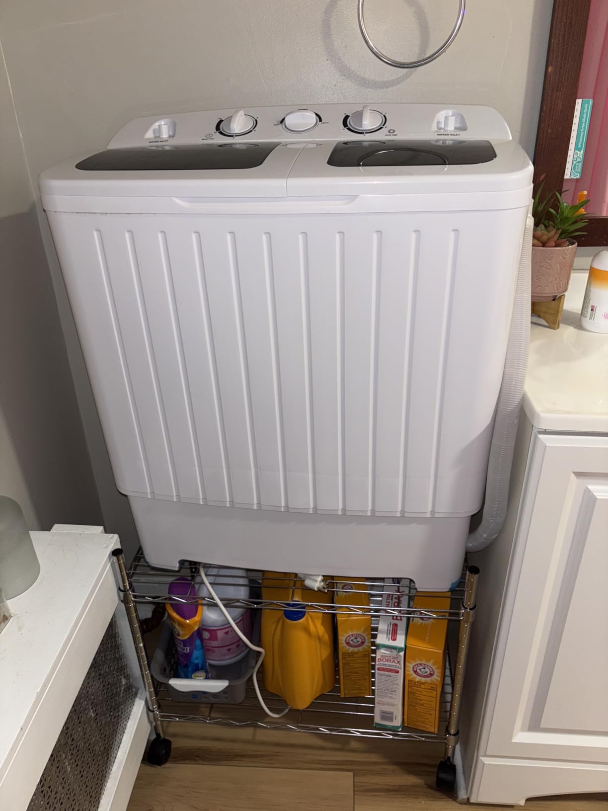 COSTWAY Portable Washing Machine, Twin Tub 20 Lbs Capacity, Compact Laundry Washer(12 Lbs) and Spinner(8 Lbs), Durable Design, Timer Control, Perfect for RV, Apartments and Dorms, Blue+White Customer Review COSTWAY Portable Washing Machine, Twin Tub 20 Lbs Capacity, Compact Laundry Washer(12 Lbs) and Spinner(8 Lbs), Durable Design, Timer Control, Perfect for RV, Apartments and Dorms, Blue+White - Customer Photo 1