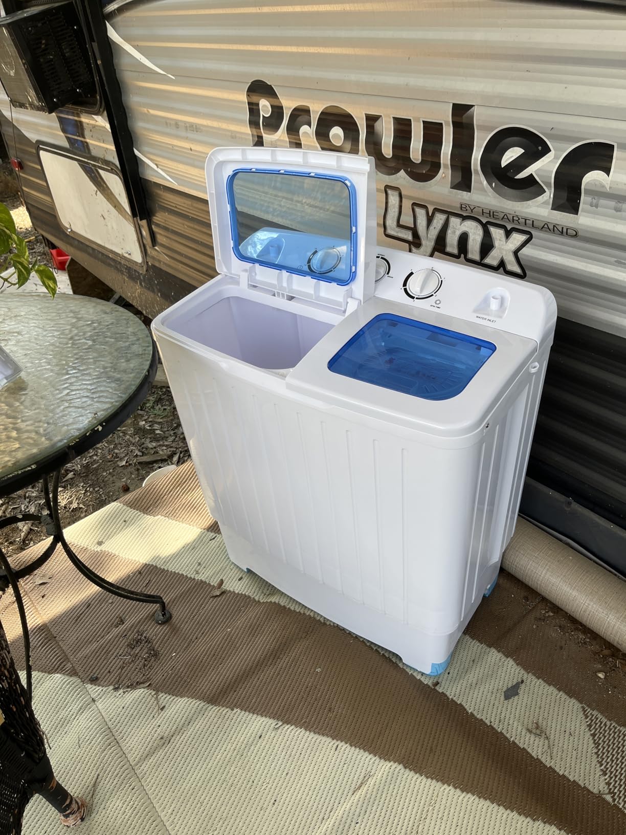 COSTWAY Portable Washing Machine, Twin Tub 20 Lbs Capacity, Compact Laundry Washer(12 Lbs) and Spinner(8 Lbs), Durable Design, Timer Control, Perfect for RV, Apartments and Dorms, Blue+White Customer Review COSTWAY Portable Washing Machine, Twin Tub 20 Lbs Capacity, Compact Laundry Washer(12 Lbs) and Spinner(8 Lbs), Durable Design, Timer Control, Perfect for RV, Apartments and Dorms, Blue+White - Customer Photo 2