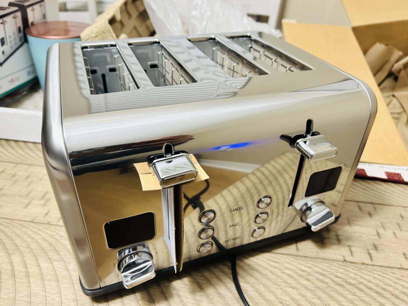 CUSIMAX 2 Slice Stainless Steel Toaster With Large LED Display, 1.5'' Extra-Wide Slots, 6 Browning Settings, Cancel/Bagel/Defrost Function, Removable Crumb Tray, Black Customer Review CUSIMAX 2 Slice Stainless Steel Toaster With Large LED Display, 1.5'' Extra-Wide Slots, 6 Browning Settings, Cancel/Bagel/Defrost Function, Removable Crumb Tray, Black - Customer Photo 2