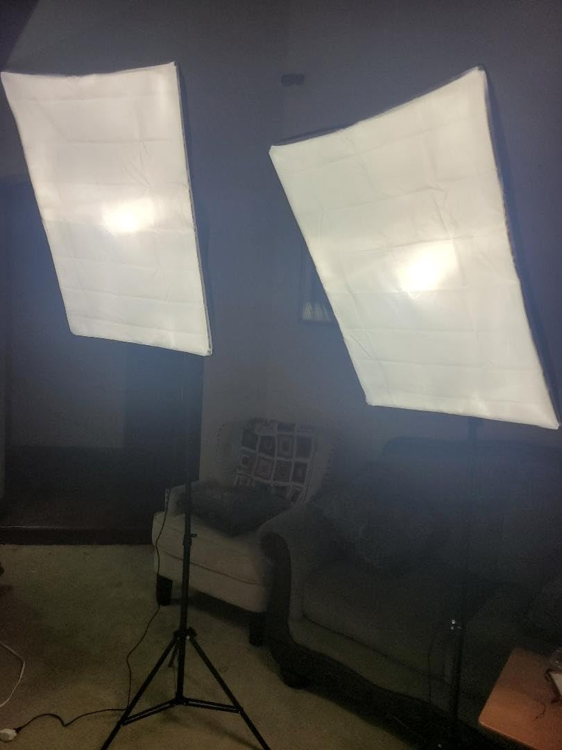 ShowMaven Softbox Lighting Kit, Studio Lights with 2 135W Bulbs 5500K Continuous Photography Lighting Kit for Filming Portrait Product Shooting Photography Video Recording Customer Review ShowMaven Softbox Lighting Kit, Studio Lights with 2 135W Bulbs 5500K Continuous Photography Lighting Kit for Filming Portrait Product Shooting Photography Video Recording - Customer Photo 1
