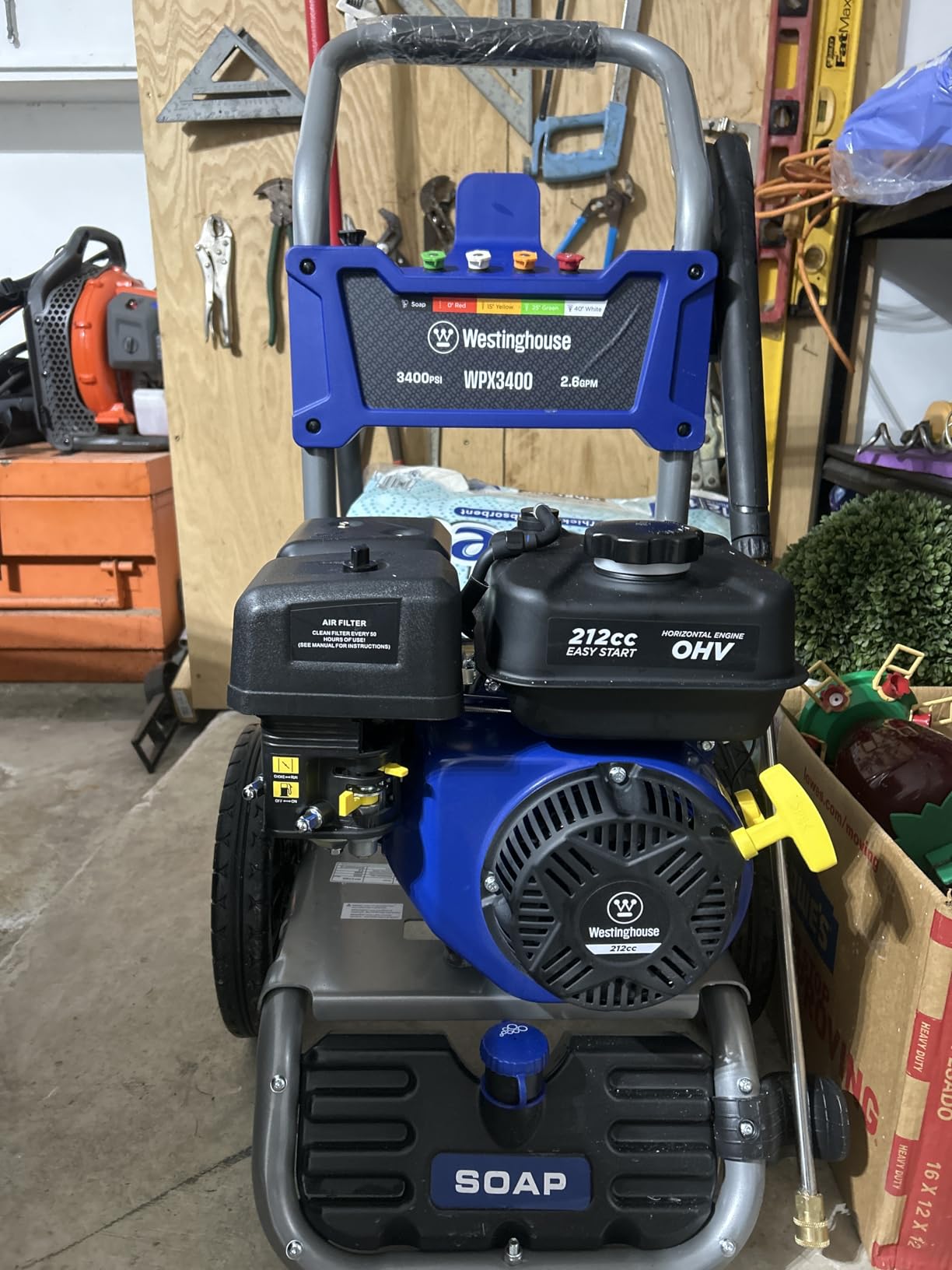 Westinghouse WPX3400 Gas Pressure Washer, 3400 PSI and 2.6 Max GPM, Onboard Soap Tank, Spray Gun and Wand Customer Review Westinghouse WPX3400 Gas Pressure Washer, 3400 PSI and 2.6 Max GPM, Onboard Soap Tank, Spray Gun and Wand - Customer Photo 1