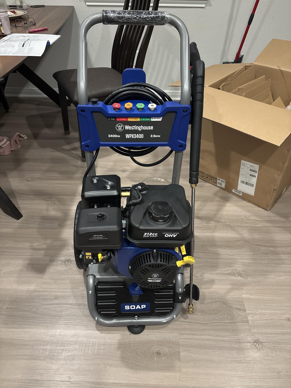 Westinghouse WPX3400 Gas Pressure Washer, 3400 PSI and 2.6 Max GPM, Onboard Soap Tank, Spray Gun and Wand Customer Review Westinghouse WPX3400 Gas Pressure Washer, 3400 PSI and 2.6 Max GPM, Onboard Soap Tank, Spray Gun and Wand - Customer Photo 2