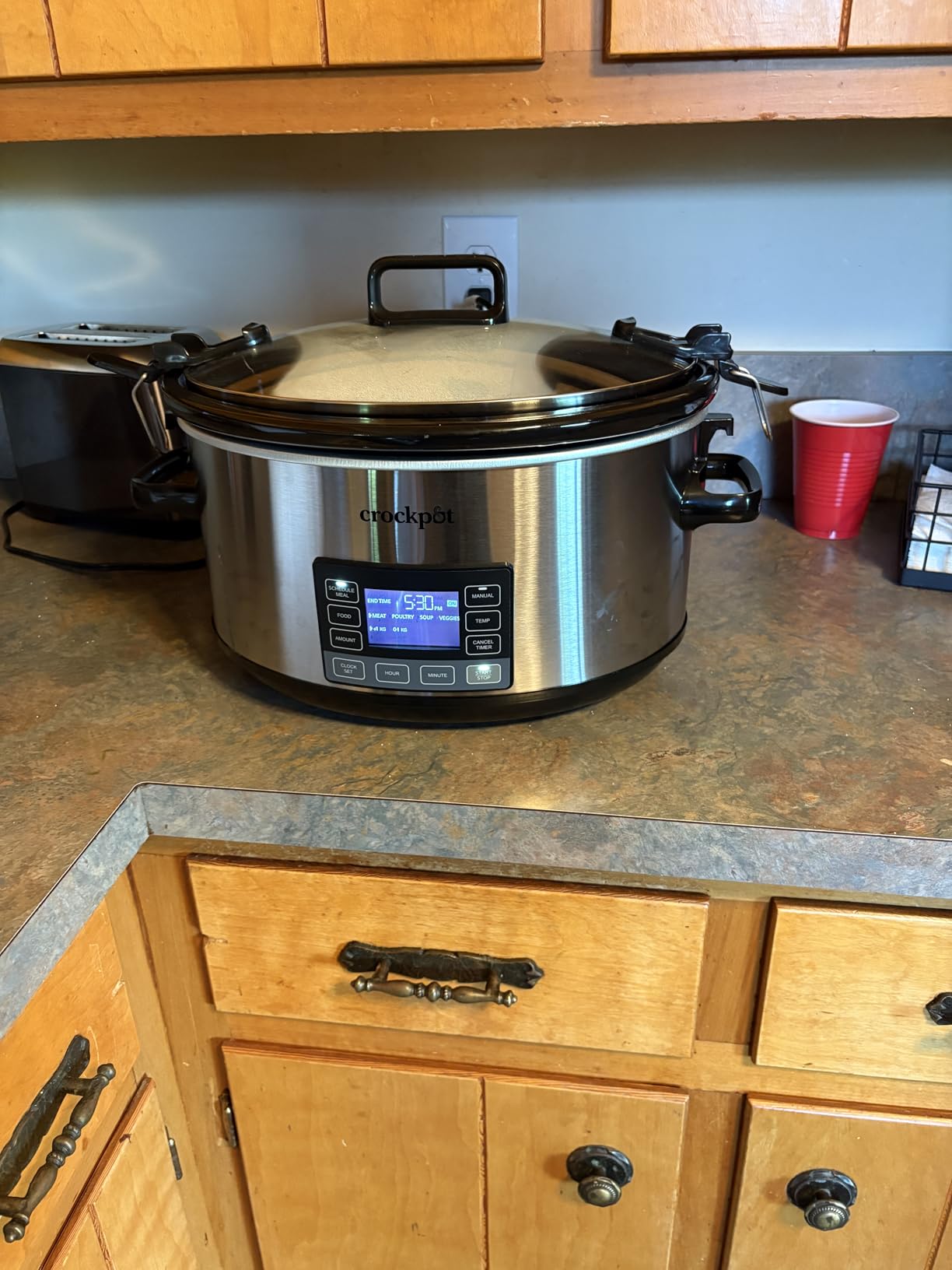 Crock-Pot 7-Quart Slow Cooker, Portable Programmable with Timer, Locking Lid, Stainless Steel; Perfect for Families and Gatherings - Customer Photo 1