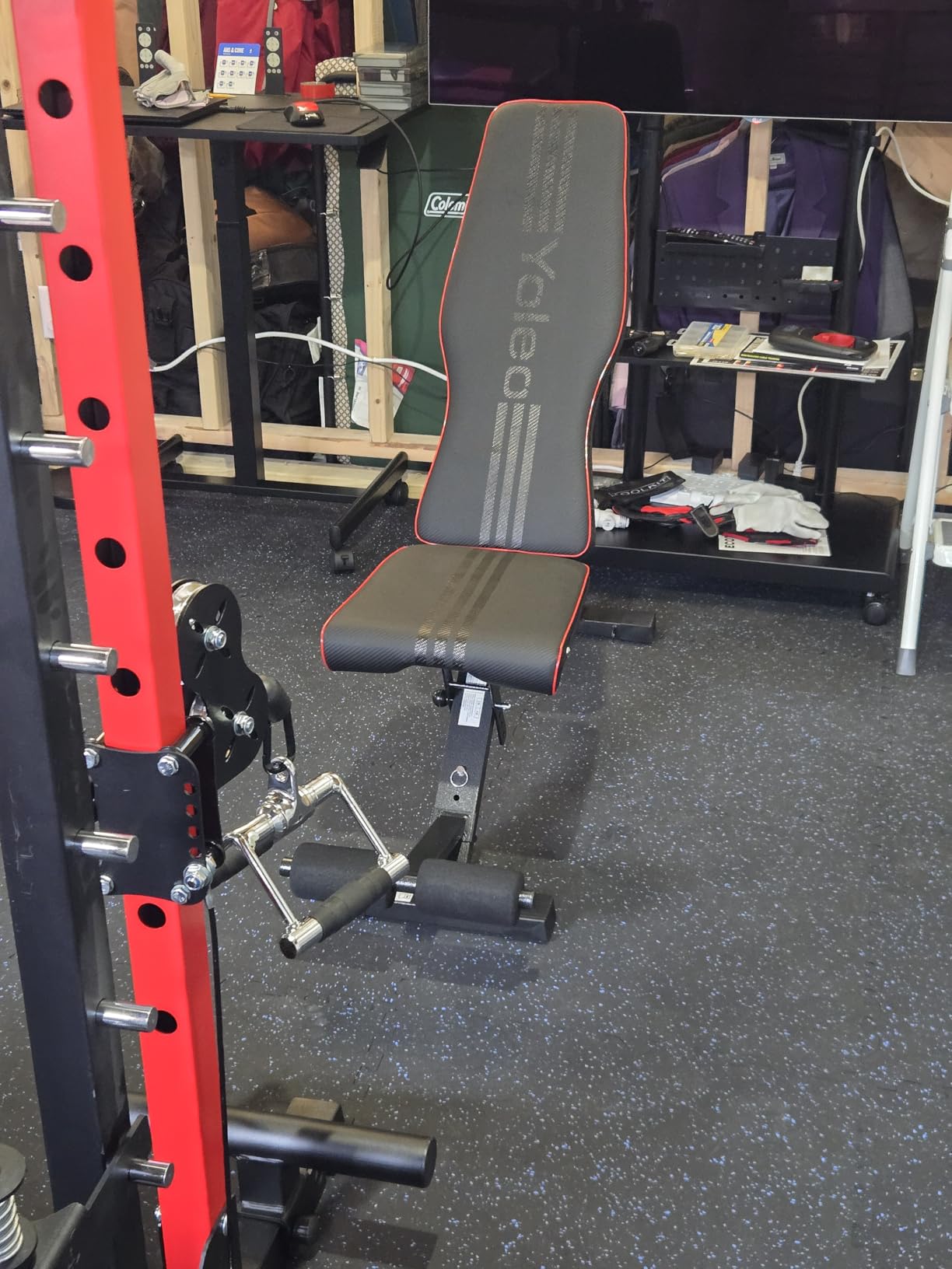Yoleo Adjustable Weight Bench for Full Body Workout; Foldable Bench Press Bench of Home Gym Strength Training; Incline Decline Flat Utility Workout Bench with Quick Folding& Fast Adjustment (Black) Customer Review Yoleo Adjustable Weight Bench for Full Body Workout; Foldable Bench Press Bench of Home Gym Strength Training; Incline Decline Flat Utility Workout Bench with Quick Folding& Fast Adjustment (Black) - Customer Photo 1