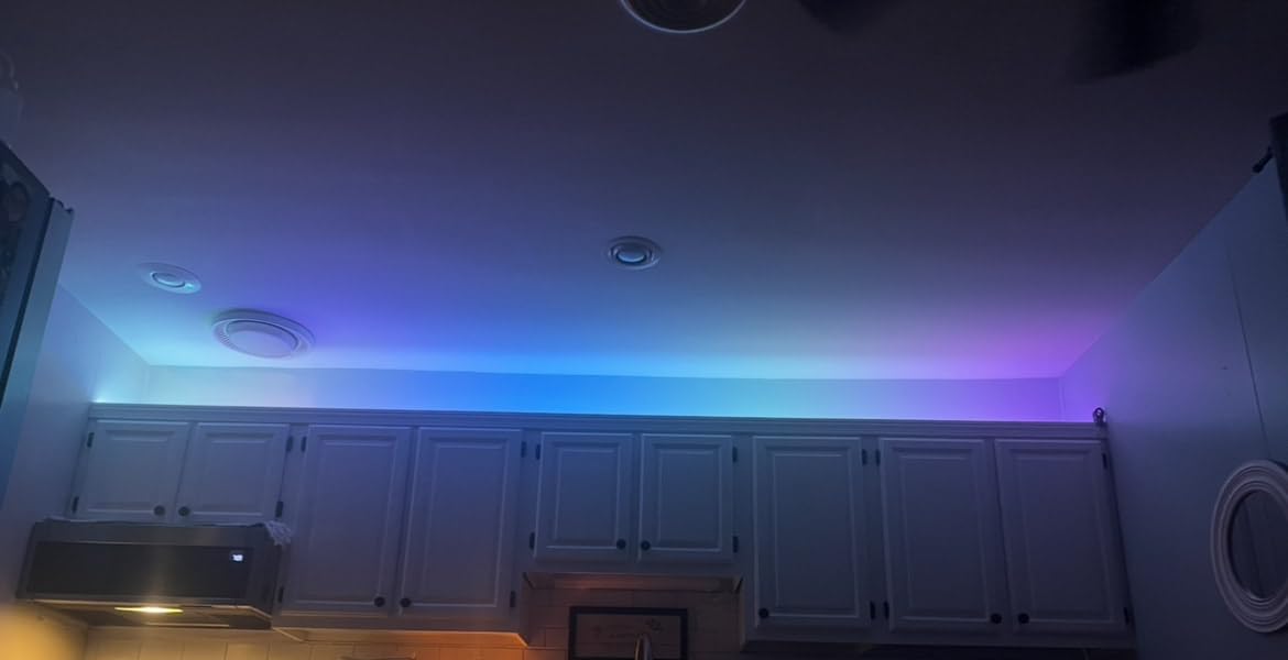 Govee RGBIC LED Strip Lights, 32.8ft Smart LED Lights for Bedroom, Bluetooth LED Lights APP Control, DIY Multiple Colors on One Line, Color Changing LED Strip Lighting Music Sync, Home Decor - Customer Photo 2