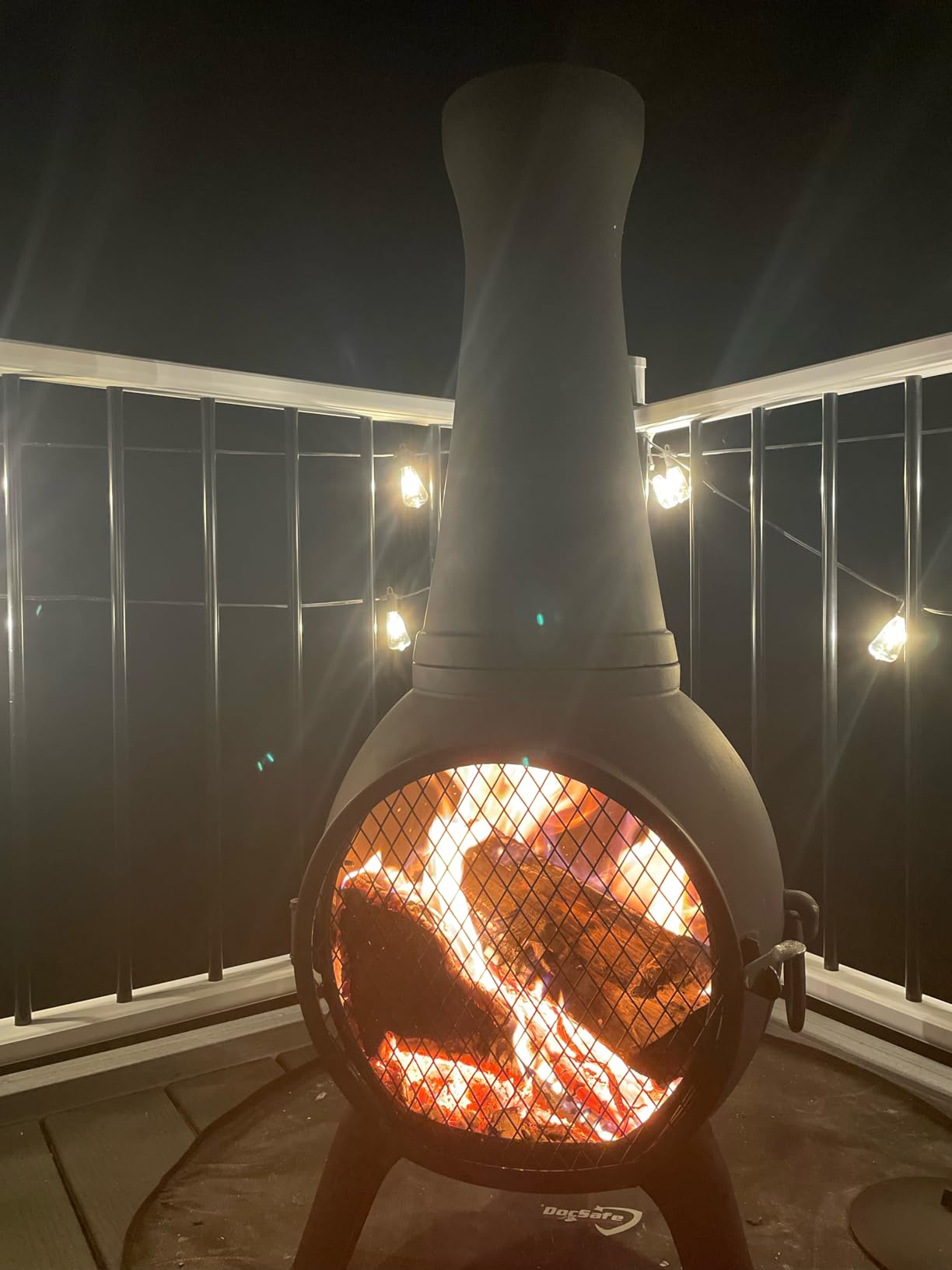 Prairie Fire Chiminea Outdoor Fireplace - Wood Burning Cast Aluminum Deck or Patio Firepit 44
