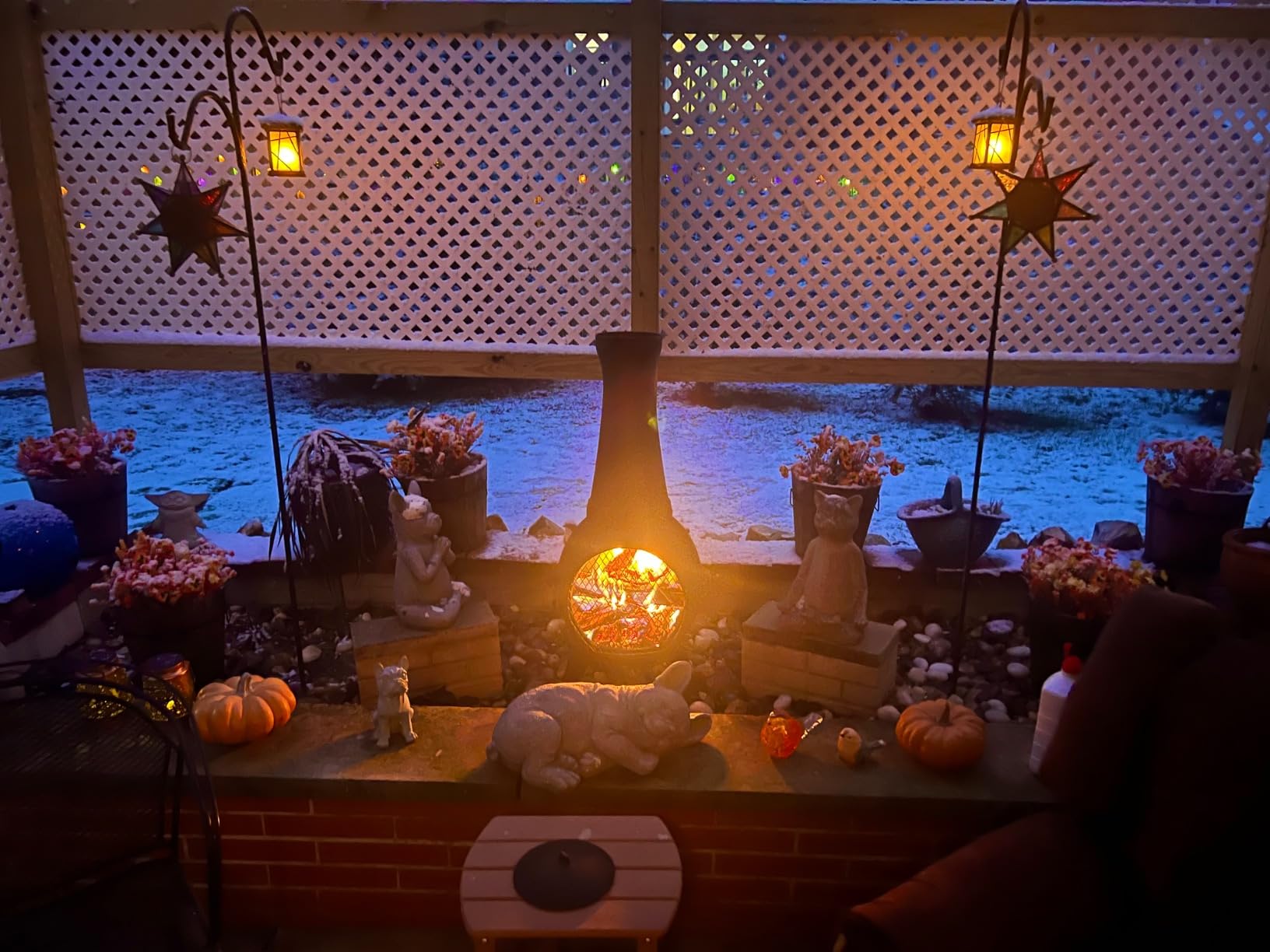 Prairie Fire Chiminea Outdoor Fireplace - Wood Burning Cast Aluminum Deck or Patio Firepit 44