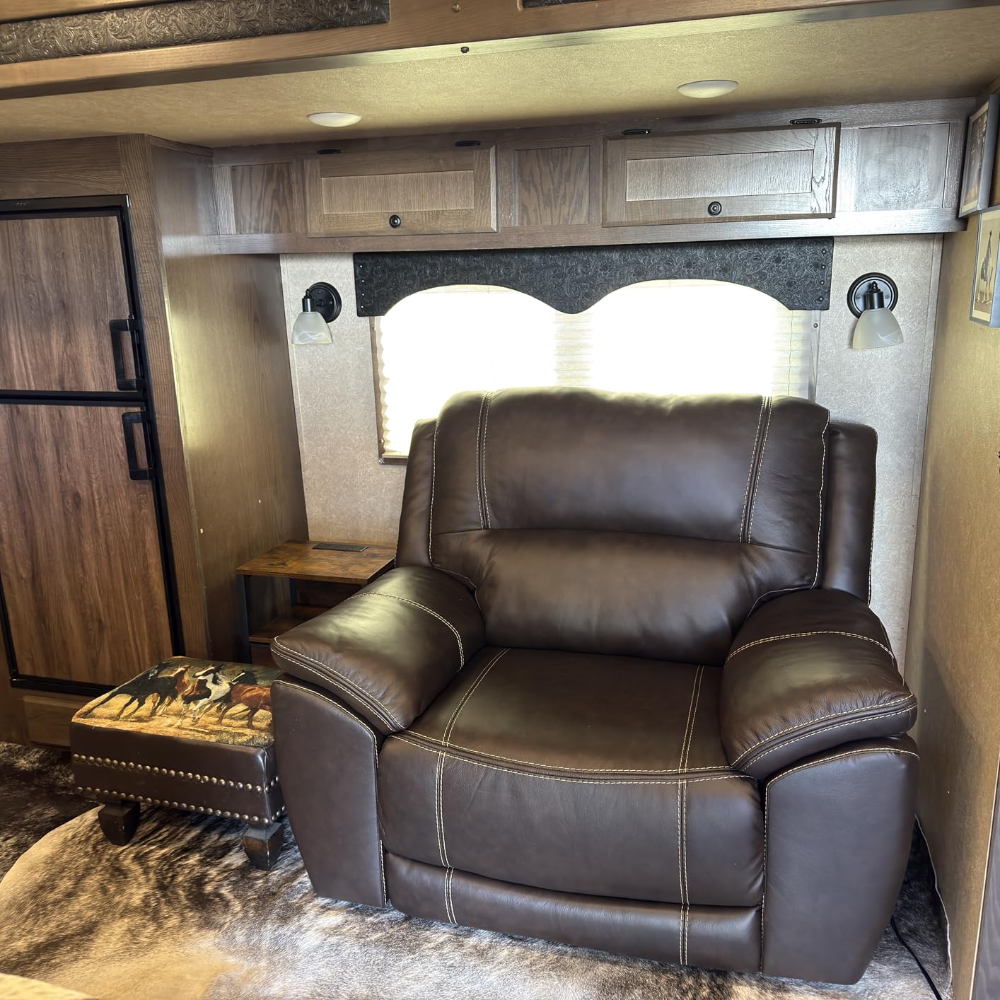 Signature Design by Ashley Dunleith Zero Wall Recliner with Power Headrest, USB Charging, Top Grain Leather and Matched Leather, 52 Signature Design by Ashley Dunleith Zero Wall Recliner with Power Headrest, USB Charging, Top Grain Leather and Matched Leather, 52
