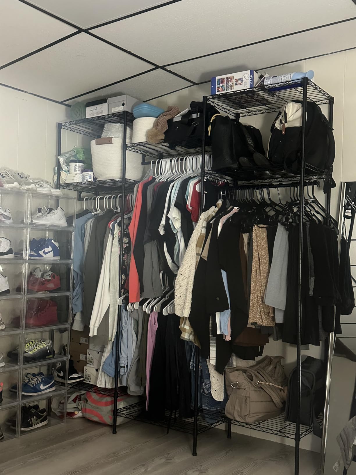 VIPEK V5 Portable Closet Wardrobe Heavy Duty Clothes Rack, Freestanding Clothing Rack with 4 Hang Rods & 8 Shelves, Adjustable Closet Racks, 68.9