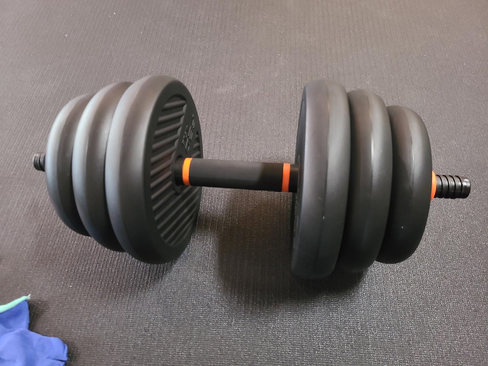 FEIERDUN Adjustable Dumbbells, 20/30/40/45/70/90lbs Free Weight Set with Connector, 5 in1 Dumbbells Set Used as Barbell, Kettlebells, Push up Stand, Weight Plate, Fitness Exercises for Home Gym Suitable Men/Women - Customer Photo 1