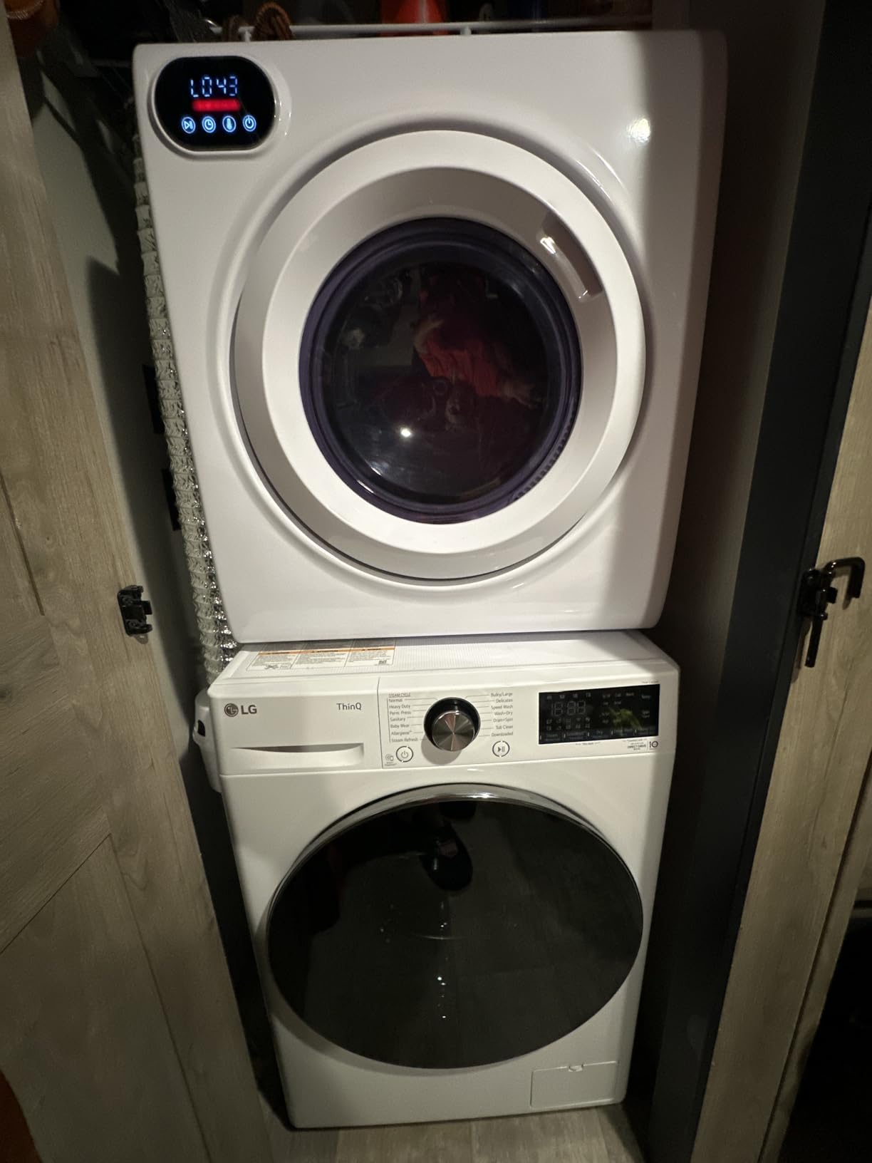 LG WM3555HWA 24 Inch Smart All In One Washer/Dryer with 2.3 cu. ft. Capacity, Wi-Fi Enabled, 14 Wash Cycles, 1400 RPM, Ventless, NeveRust Stainless Steel Drum, Quiet Operation, TrueBalance Customer Review LG WM3555HWA 24 Inch Smart All In One Washer/Dryer with 2.3 cu. ft. Capacity, Wi-Fi Enabled, 14 Wash Cycles, 1400 RPM, Ventless, NeveRust Stainless Steel Drum, Quiet Operation, TrueBalance - Customer Photo 1
