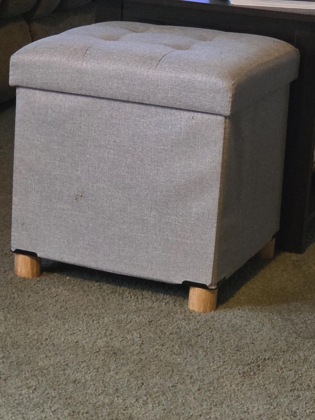 BRIAN & DANY Ottoman with Storage, Small Storage Ottoman for Dorm, Linen Folding Ottoman Foot Stool with Legs for Living Room and Bedroom, 15 BRIAN & DANY Ottoman with Storage, Small Storage Ottoman for Dorm, Linen Folding Ottoman Foot Stool with Legs for Living Room and Bedroom, 15