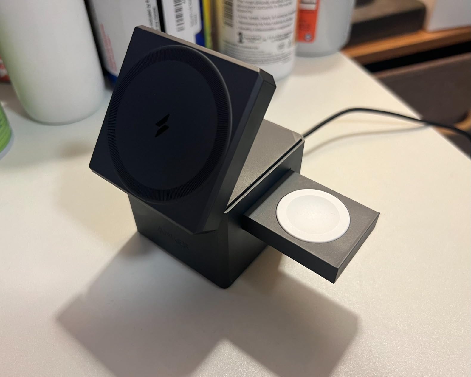 Anker MagSafe Charger Stand, iPhone 16 Wireless Charger, 3-in-1 Cube with MagSafe, 15W Foldable Fast Charging Stand, For iPhone 16/15/14/13, Apple Watch 1-8/Ultra, AirPods (30W USB-C Charger Included) customer photo 1