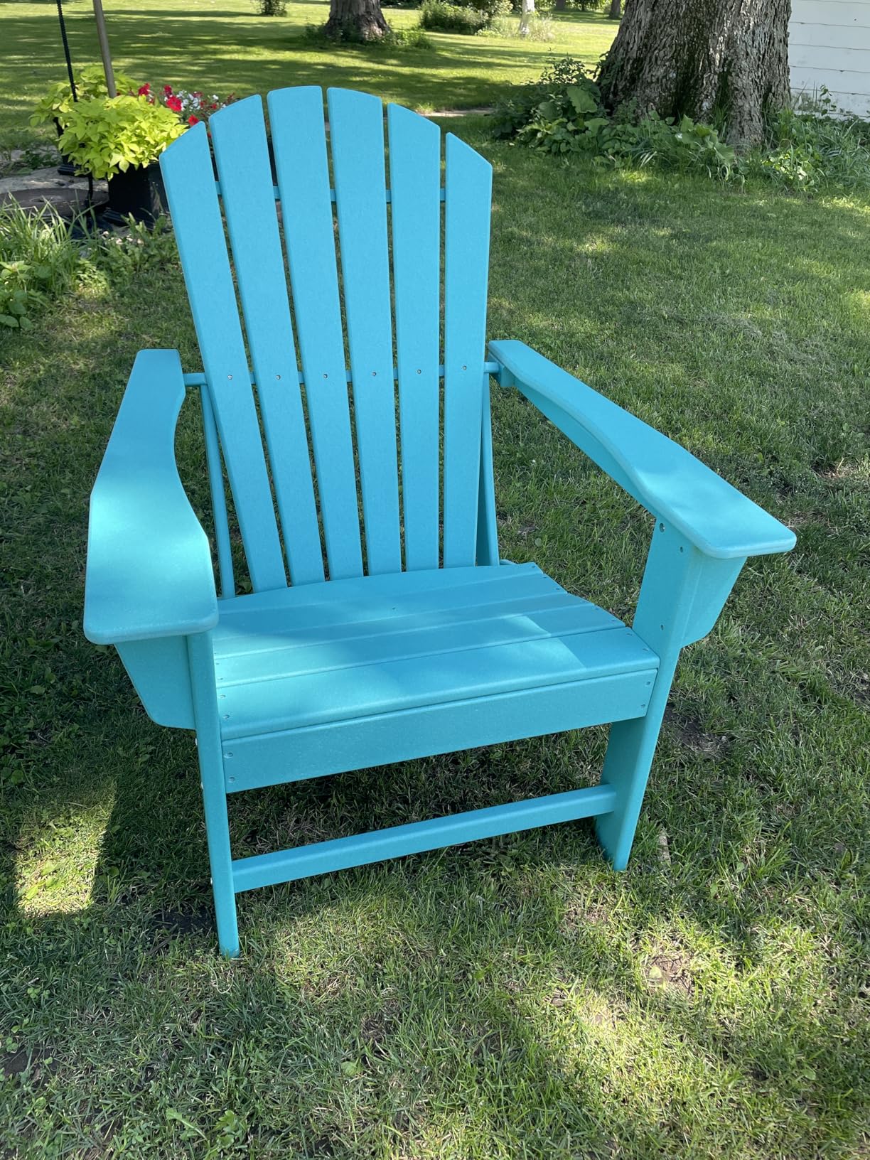 BRIOPAWS Adirondack-Chairs-Set of 4 | Fire Pit Chair | Oversized | HDPE Plastic | Weather Resistant | for Deck Outdoor Poolside Campfire | Blue - Customer Photo 2
