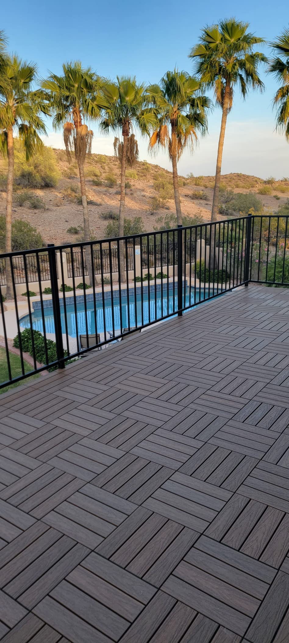 NewTechWood UltraShield Naturale 1 ft. x 1 ft. Quick Deck Outdoor Composite Deck Tile in Peruvian Teak (10 sq. ft. Per Box) customer photo 1
