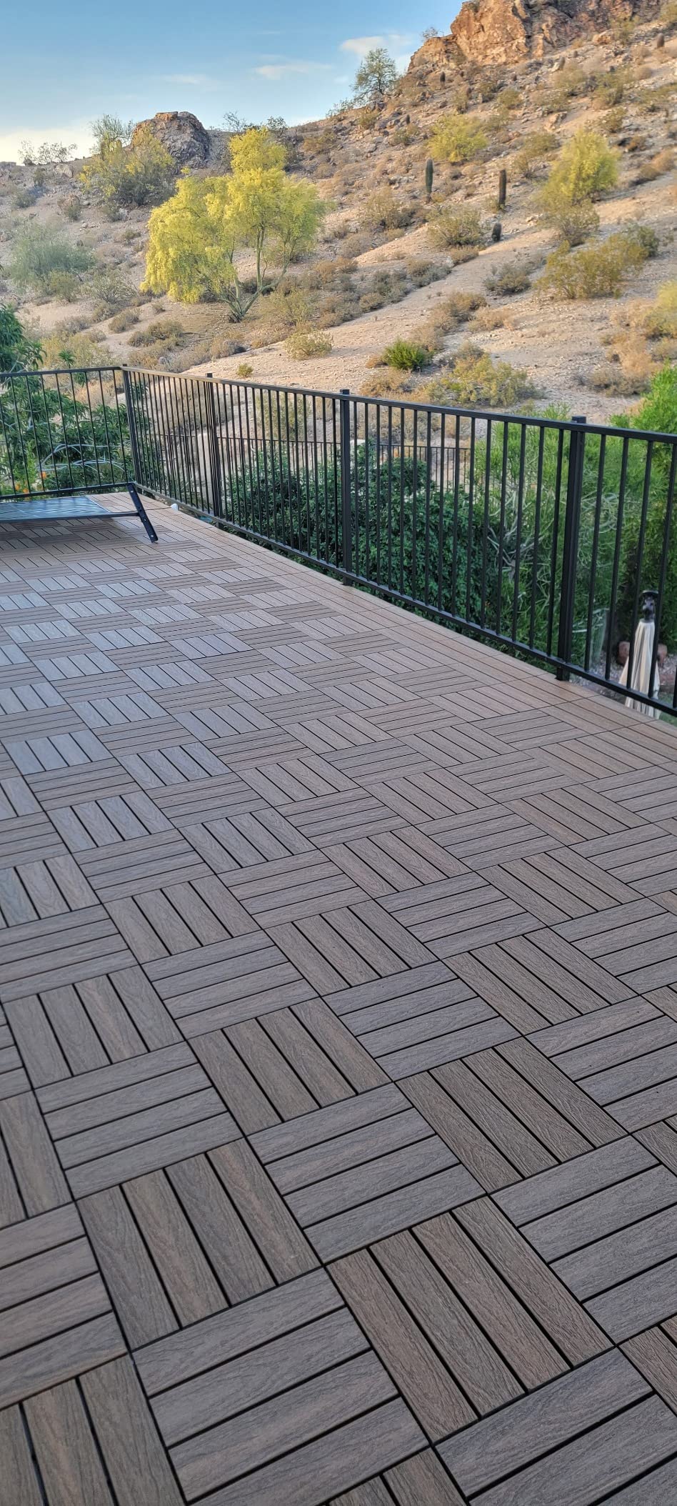 NewTechWood UltraShield Naturale 1 ft. x 1 ft. Quick Deck Outdoor Composite Deck Tile in Peruvian Teak (10 sq. ft. Per Box) customer photo 2