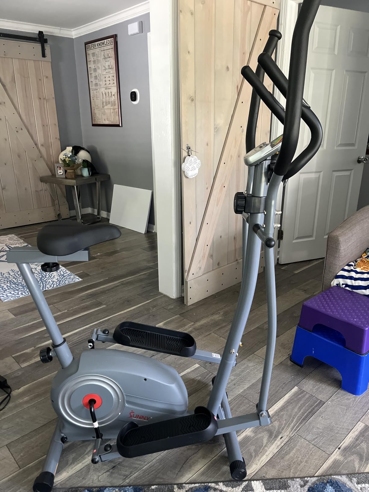 Sunny Health & Fitness Smart 2-in-1 Cross Trainer Elliptical Bike, Adjustable Resistance and Pulse Sensor for Seniors, Compact Home Gym Cardio Exercise Equipment via Bluetooth and SunnyFit App Access - Customer Photo 1