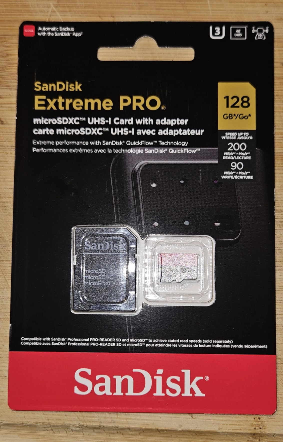 SanDisk 128GB Extreme PRO microSDXC UHS-I Memory Card with Adapter - Up to 200MB/s Read, 90MB/s Write, C10, U3, V30, A2, MicroSD Card - SDSQXCD-128G-GN6MA - Customer Photo 2