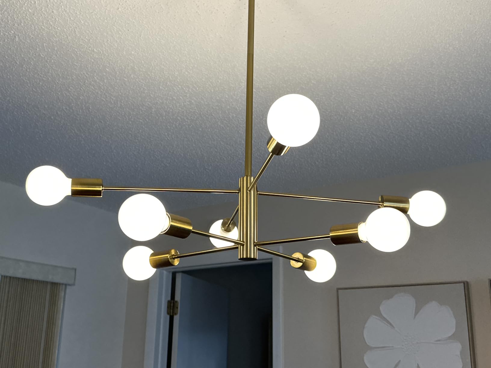 Modern Chandelier Ceiling Light Fixture Sputnik Chandeliers Gold and Black Farmhouse Chandelier Over Table 12-Light Height Adjustable Chandeliers for Dining Room, Living Room, Kitchen Island customer photo 2