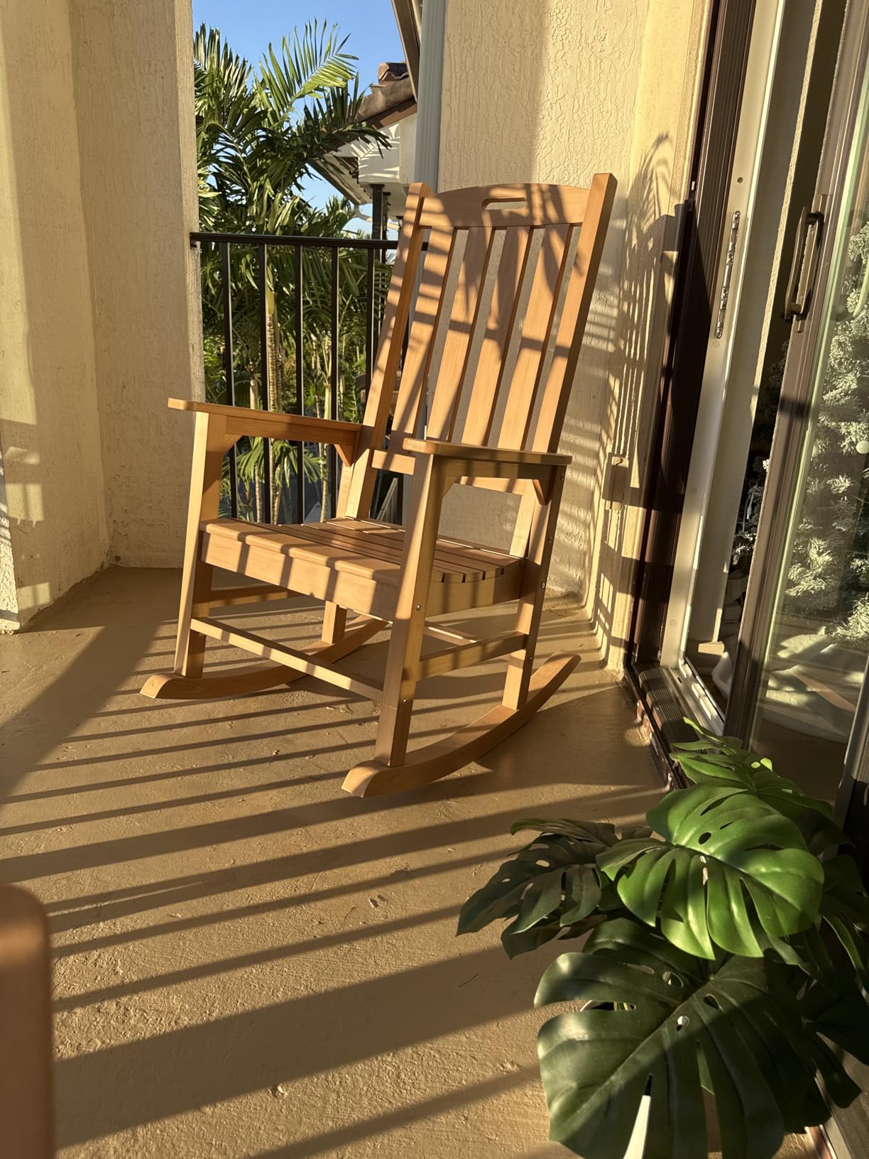 Psilvam Oversized Outdoor Rocking Chair, HDPE Porch Rocker (Grey) customer photo 2