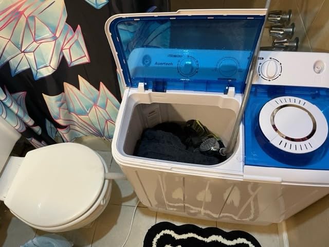 Auertech Portable Washing Machine, 28lbs Twin Tub Washer Mini Compact Laundry Machine with Drain Pump, Semi-automatic 18lbs Washer 10lbs Spinner Combo for Dorms, Apartments, RVs Customer Review Auertech Portable Washing Machine, 28lbs Twin Tub Washer Mini Compact Laundry Machine with Drain Pump, Semi-automatic 18lbs Washer 10lbs Spinner Combo for Dorms, Apartments, RVs - Customer Photo 1