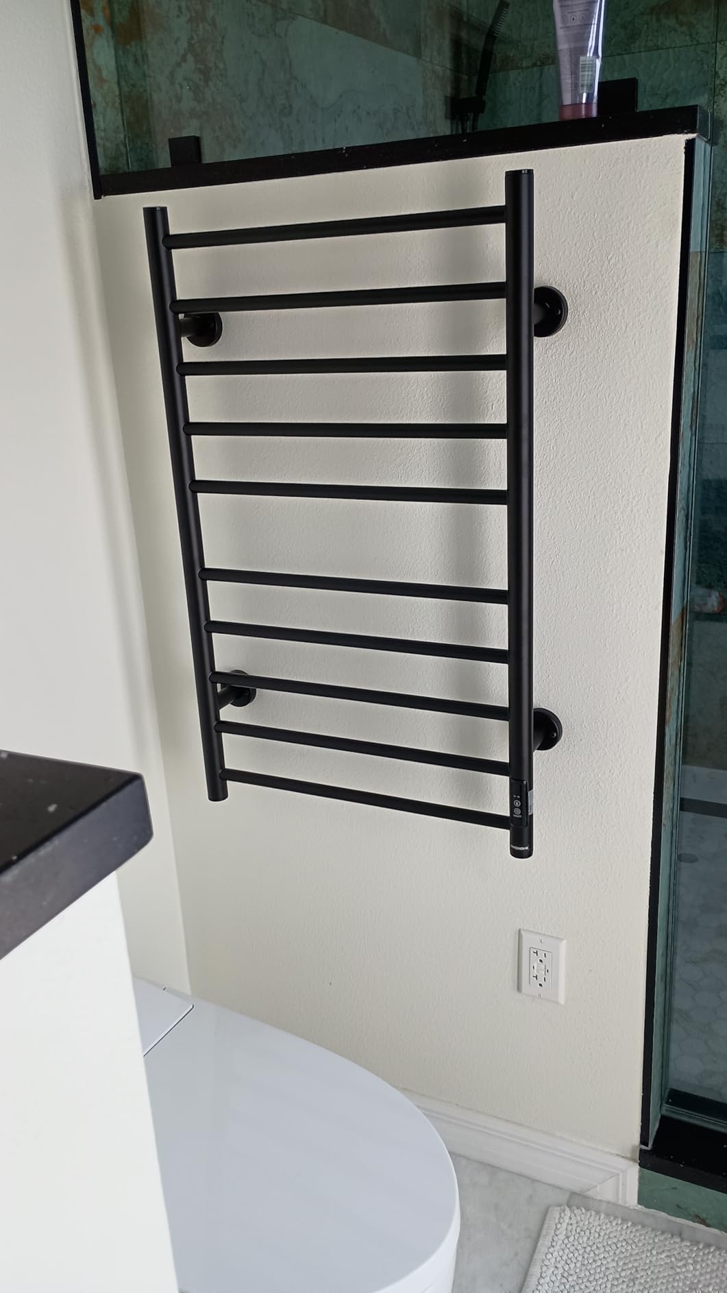 VIVOHOME Electric Heated Towel Rack for Bathroom, Wall Mounted Towel Warmer, 10 Stainless Steel Bars Drying Rack, Black - Customer Photo 4