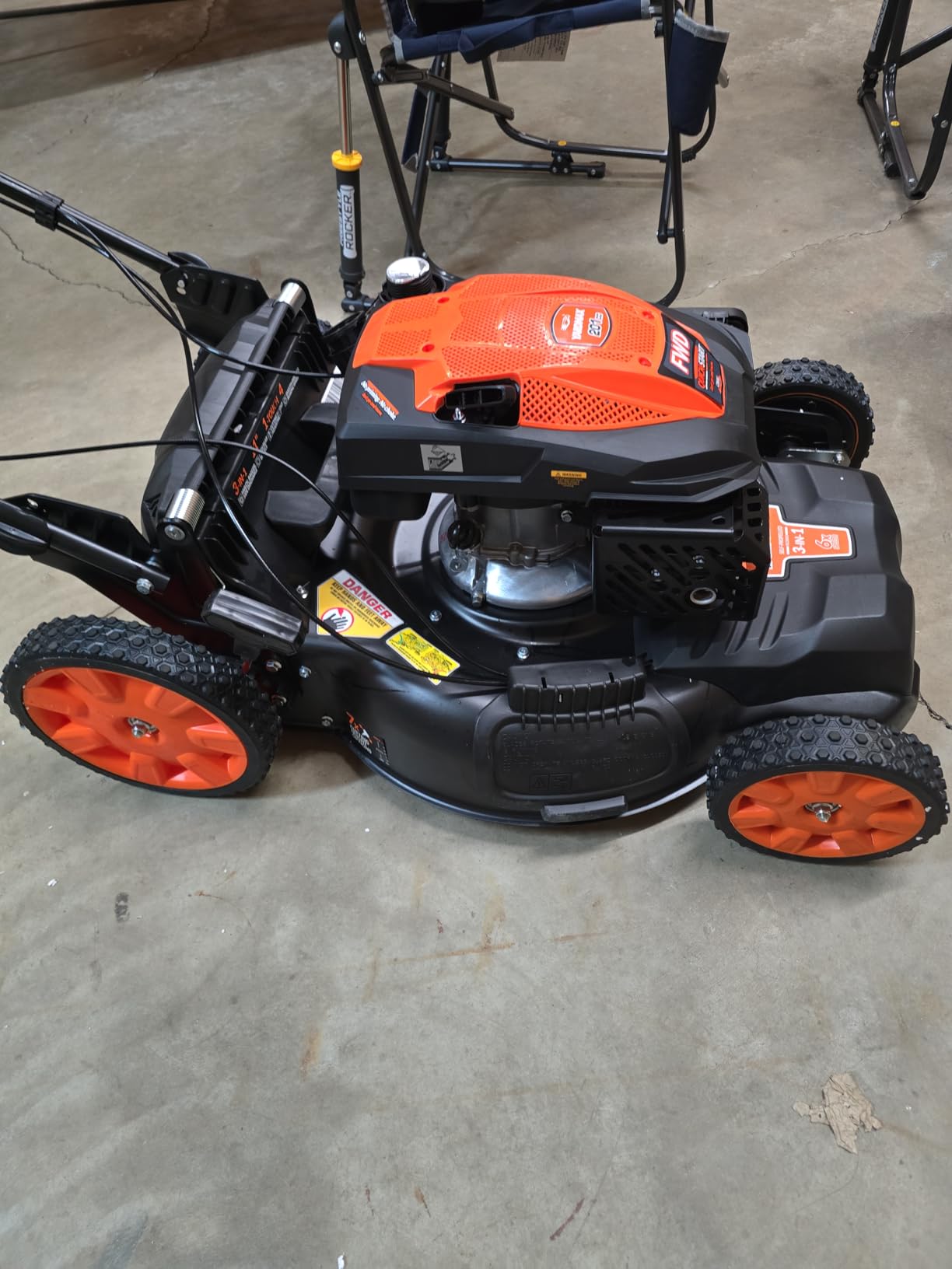 YARDMAX 22 in. 201cc Select PACE 6 Speed CVT High Wheel FWD 3-in-1 Gas Walk Behind Self Propelled Lawn Mower, Black (YG2860) customer photo 1