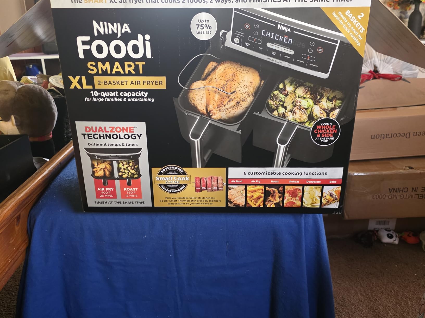 Ninja DZ550 Foodi 10 Quart 6-in-1 DualZone Smart XL Air Fryer with 2 Independent Baskets, Smart Cook Thermometer for Perfect Doneness, Match Cook & Smart Finish customer photo 1