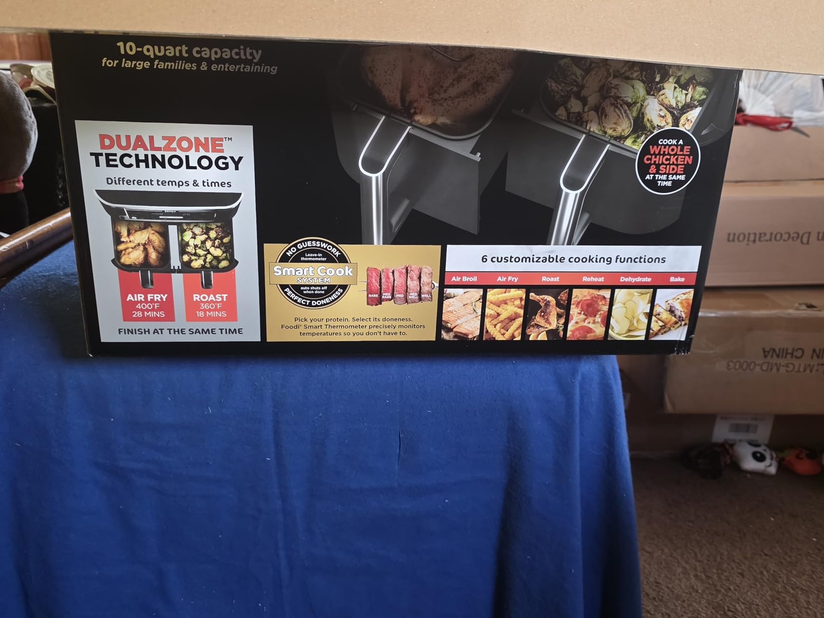 Ninja DZ550 Foodi 10 Quart 6-in-1 DualZone Smart XL Air Fryer with 2 Independent Baskets, Smart Cook Thermometer for Perfect Doneness, Match Cook & Smart Finish customer photo 2