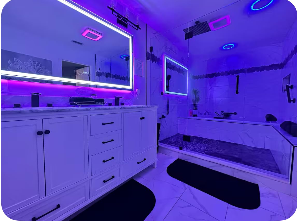 60x36 Inch LED Bathroom Mirror with Lights Front and Backlit Lighted Vanity Mirror for Bathroom Wall with 3 Colors Dimmable Anti-Fog Memory Shatter-Proof IP54 Waterproof Horizontal/Vertical customer photo 2