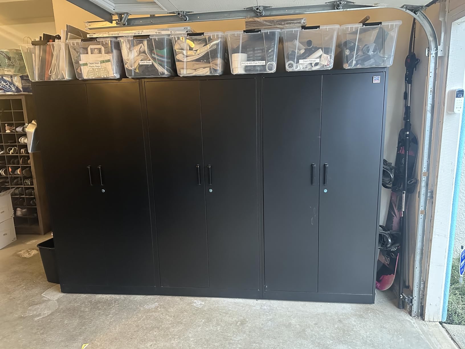 Metal Garage Storage Cabinet with 2 Doors and 5 Adjustable Shelves - 71