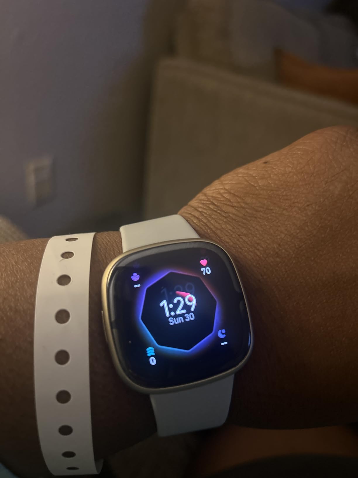 Sense 2 Advanced Health and Fitness Smartwatch with Tools to Manage Stress and Sleep, ECG App, SpO2, 24/7 Heart Rate and GPS, Shadow Grey/Graphite, One Size (S & L Bands Included) customer photo 1