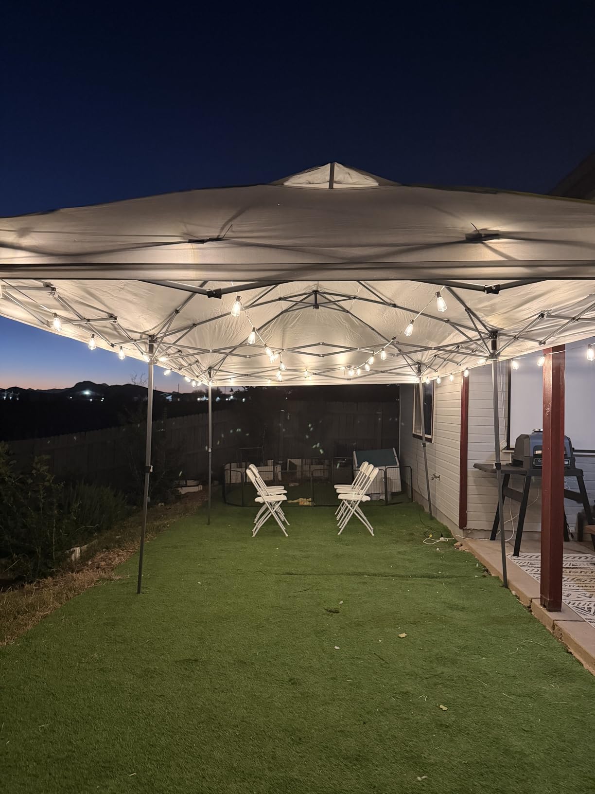 Brightever LED Outdoor String Lights 100FT Patio Lights with 52 Shatterproof ST38 Vintage Edison Bulbs, Outside Hanging Light Waterproof for Porch, Deck, Garden, Backyard, Balcony, 2700K Dimmable customer photo 1