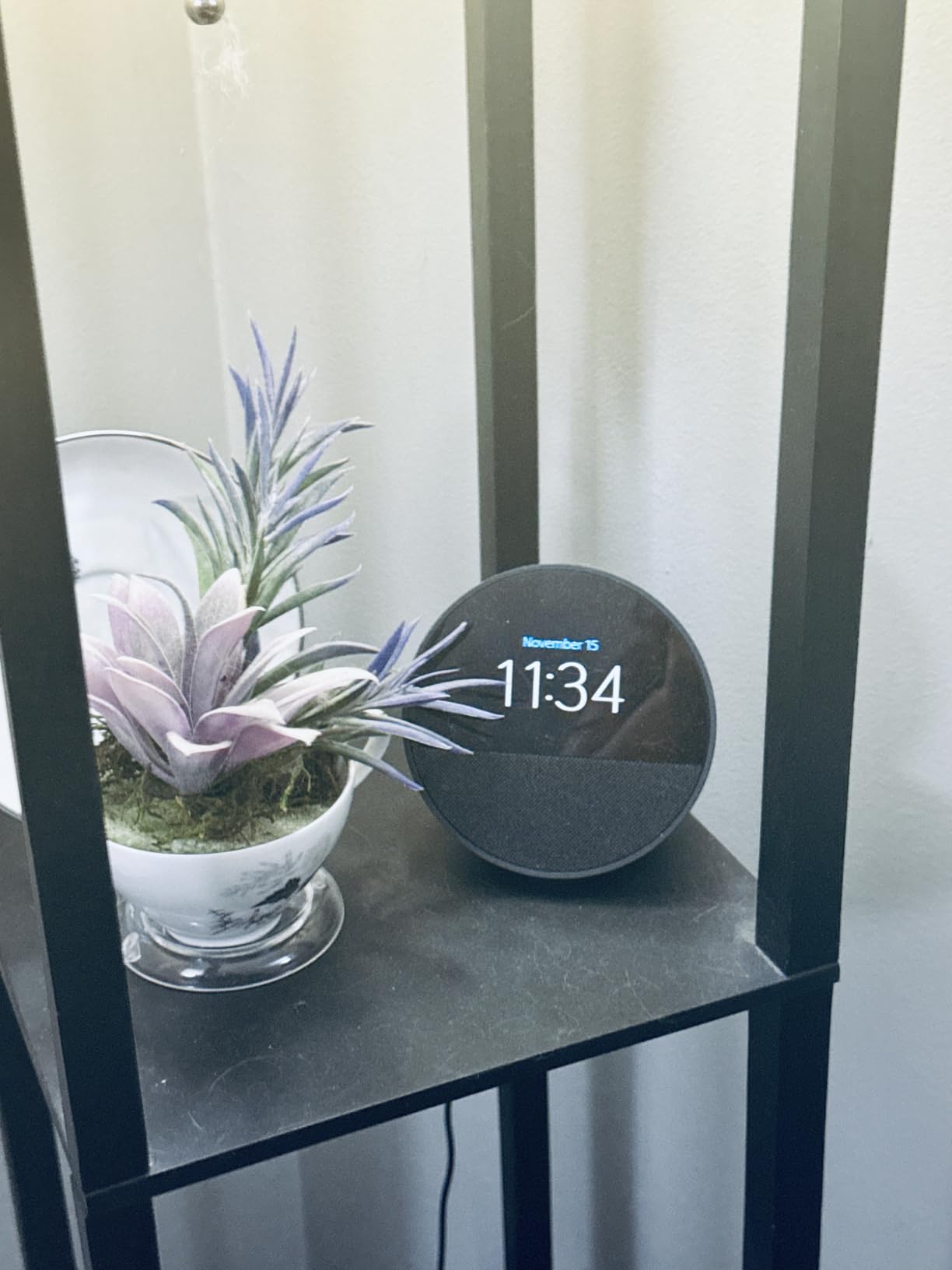 Echo Spot (newest model), Great for nightstands, offices and kitchens, Smart alarm clock with Alexa+ Early Access, Ocean Blue - Customer Photo 2