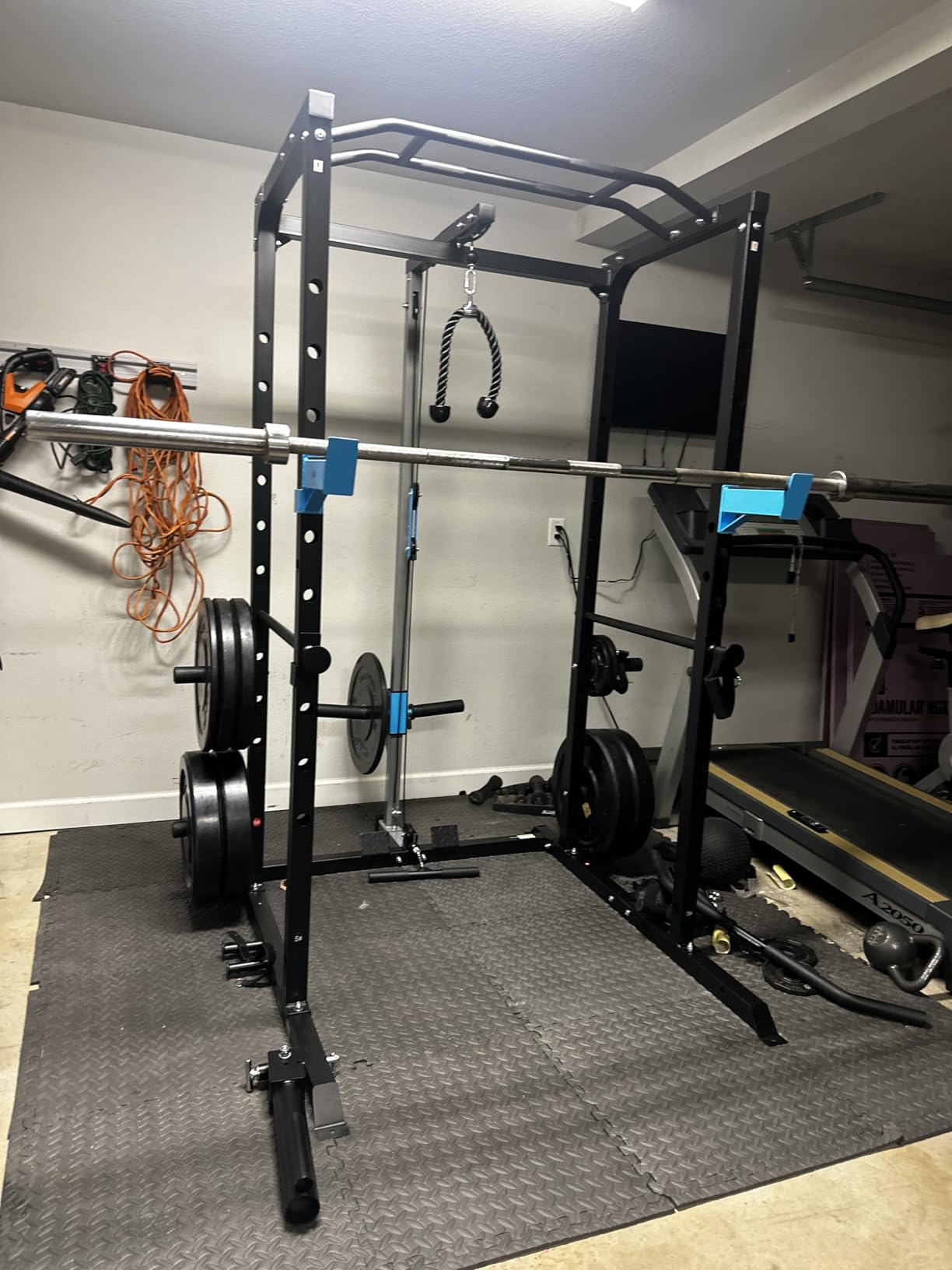 ULTRA FUEGO Power Cage, Multi-Functional Power Rack with J-Hooks, Dip Handles, Landmine Attachment and Optional Cable Pulley System for Home Gym - Customer Photo 1