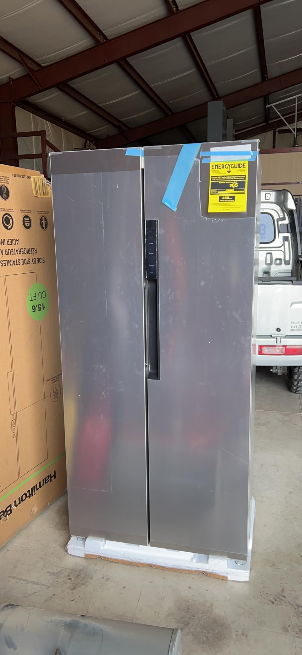Hamilton Beach HBF1558 15.6 cu ft Counter Depth Full Size Refrigerator, Side Doors, Stainless Customer Review Hamilton Beach HBF1558 15.6 cu ft Counter Depth Full Size Refrigerator, Side Doors, Stainless - Customer Photo 2