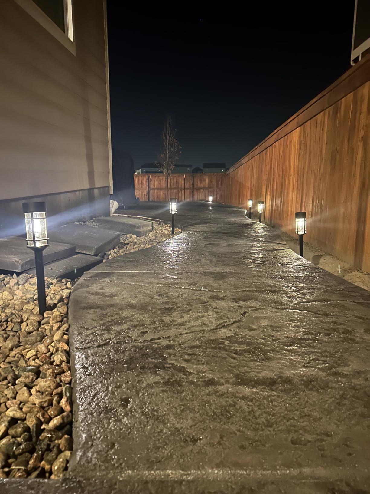Mancra Solar Pathway Lights, 8 Pack LED Solar Lights Outdoor Waterproof, Glass Metal Garden Lighting for Yard Path Landscape Lawn Walkway Driveway, 3000K customer photo 1